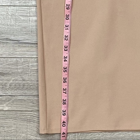 Zara Nude Beige Low Back Long Bodycone Dress Small - Picture 12 of 16
